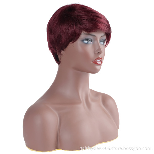 Rebecca Short Straight Wigs Brazilian Hair Wholesale Cheap Hot Sell Best Human Hair Wig With Bangs Pixie Cut Wig Human Hair